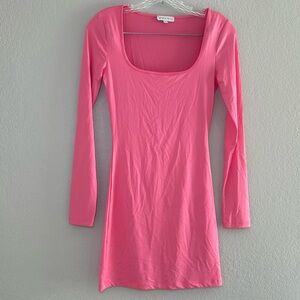 Gianni Bini Pink Mini Bodycon Dress women’s small long sleeve bright party girly